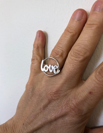 Open Circle Love - ring i återvunnet silver