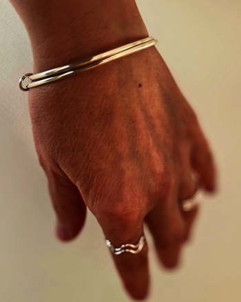 Double - stelt armband i återvunnet silver