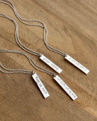 Text Silver plate necklace- halsband i återvunnet silver