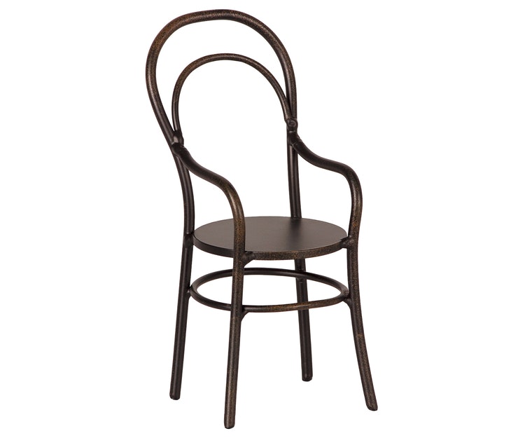 Maileg Set i Metall med Bord och Två Stolar - Vintage Blommig Bordsskiva
