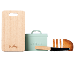 Maileg Set Brödbox och Skärbräda med Kniv och Bröd