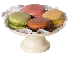Maileg Kakfat med Macarons till Kanin i Ask - Blått Vitt