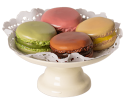 Maileg Kakfat med Macarons till Kanin i Ask - Blått Vitt