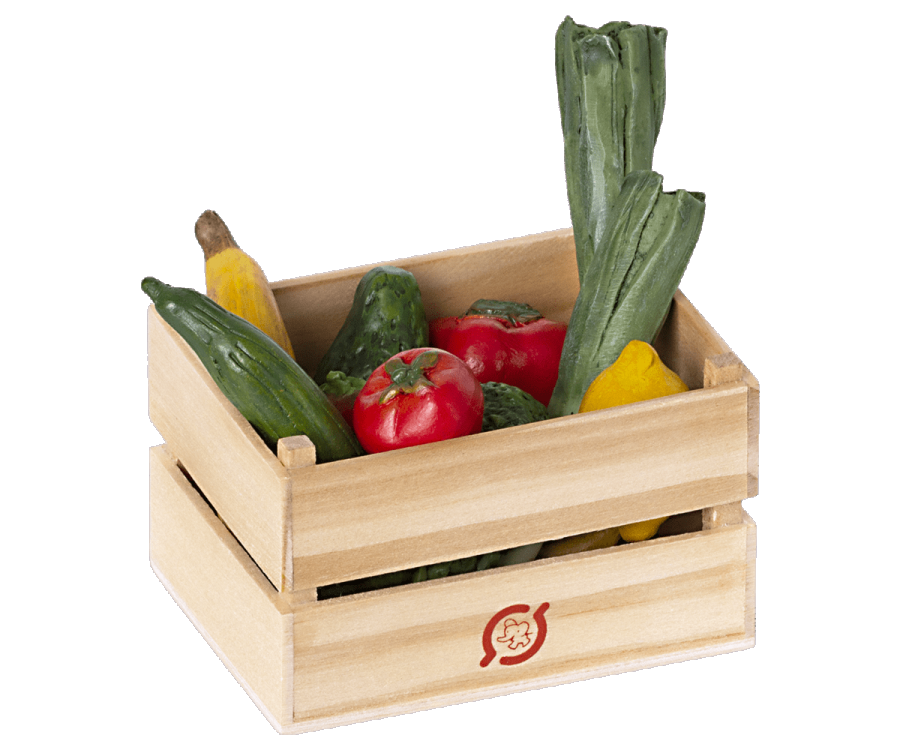 Maileg Låda med Grönsaker - Trälåda Frukt Matvaror