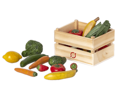 Maileg Låda med Grönsaker - Trälåda Frukt Matvaror