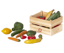 Maileg Låda med Grönsaker - Trälåda Frukt Matvaror