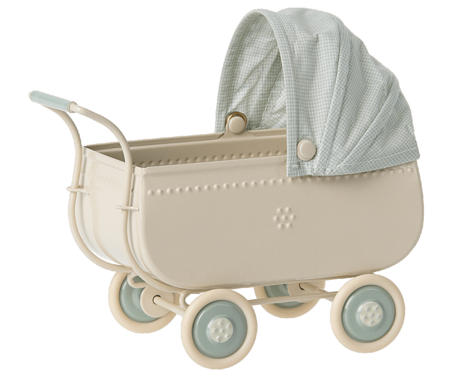 Maileg Vintage Barnvagn till Kaniner Blå -Pram Micro Blue