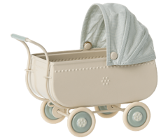 Maileg Vintage Barnvagn till Kaniner Blå -Pram Micro Blue
