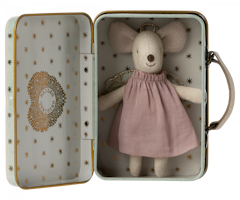 Maileg Skyddsängel Ängel Mus i Resväska - Angel Mouse Little Sister