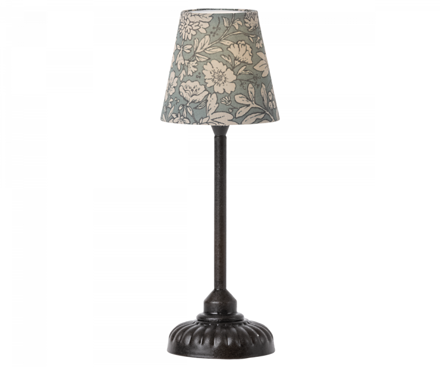 Maileg Vintage Golvlampa Liten Blommig Svart Antracit