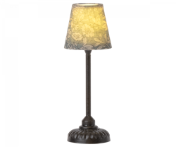 Maileg Vintage Golvlampa Liten Blommig Svart Antracit