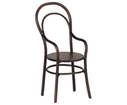 Maileg Stol i Svart Metall med Armstöd - Miniature Chair Vintage
