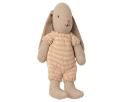 Maileg Kaninbebis Micro Bunny Med Randig Sparkdräkt Rosa