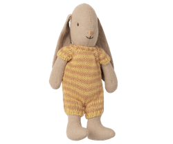 Maileg Kaninbebis Micro Bunny Med Randig Sparkdräkt Gul