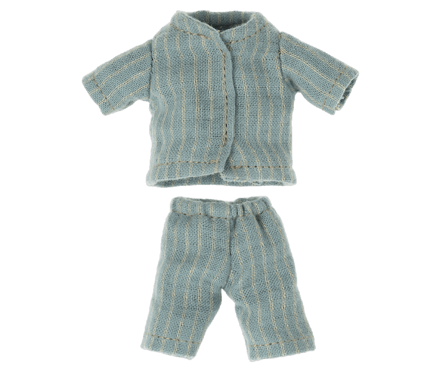 Maileg Pyjamas till Storebror Mus - Blå Randig