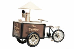 Vintage Kaffeshop Cykel Kaffevagn i Plåt Brun A Lot Decorations Dekoration till Barnrummet
