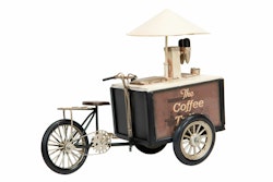 Vintage Kaffeshop Cykel Kaffevagn i Plåt Brun A Lot Decorations Dekoration till Barnrummet