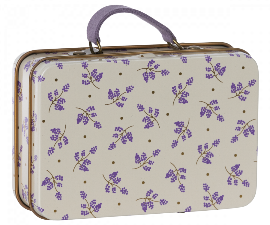 Maileg Resväska i Metall - Blommig Lila Madelaine Lavendel