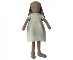 Maileg Kanin Strl 4 - Bunny med Blå Randig Stickad Klänning