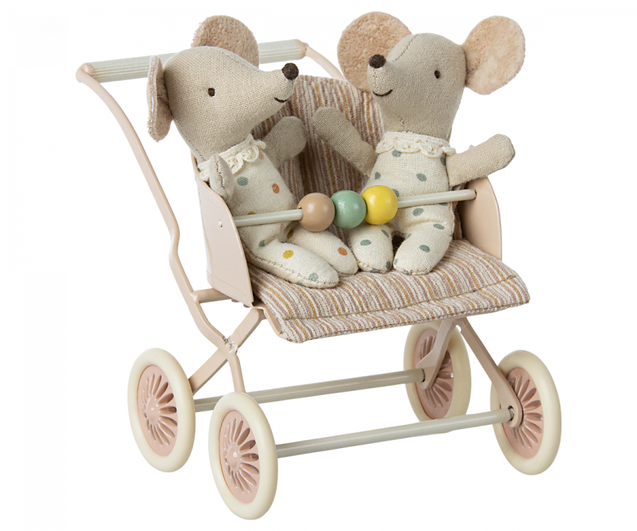 Maileg Stroller Sittvagn Baby Mus Rosa
