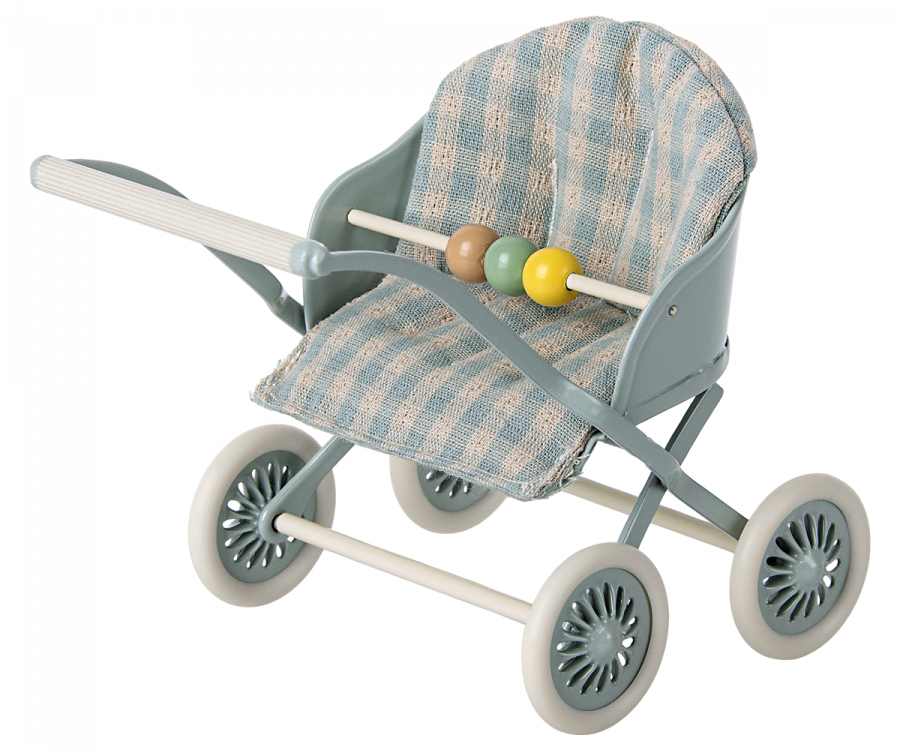 Maileg Stroller Sittvagn Baby Mus Mint Grön Blå
