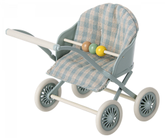 Maileg Stroller Sittvagn Baby Mus Mint Grön Blå