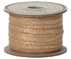 Maileg Bomullsband 25 m -Vintage Rose/Gold Rosa Glittrigt Band på Pappers Rulle