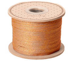 Maileg Bomullsband 25 m -Ocher/Gold Orange Glittrigt Band på Pappers Rulle