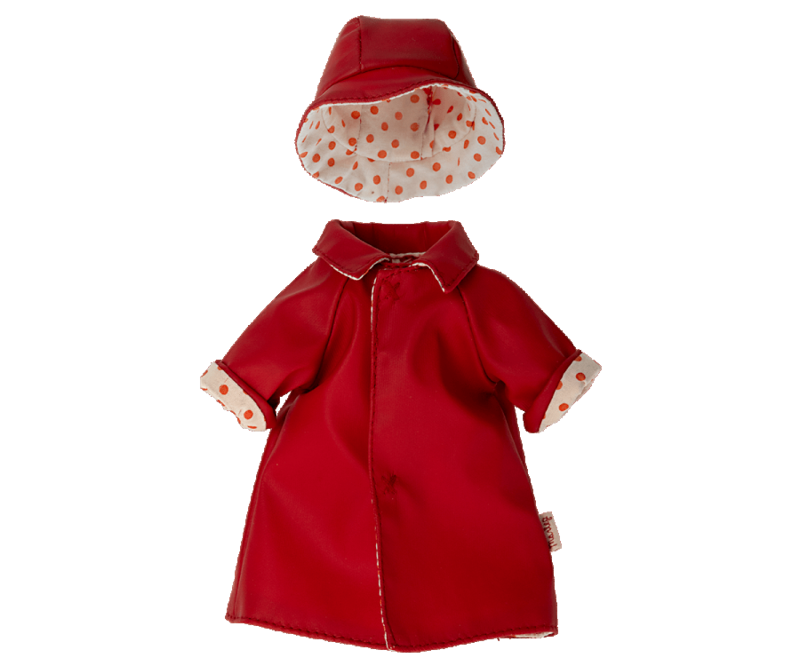Maileg Regnkläder till Mamma Teddy - Röd med Hatt