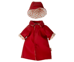Maileg Regnkläder till Mamma Teddy - Röd med Hatt