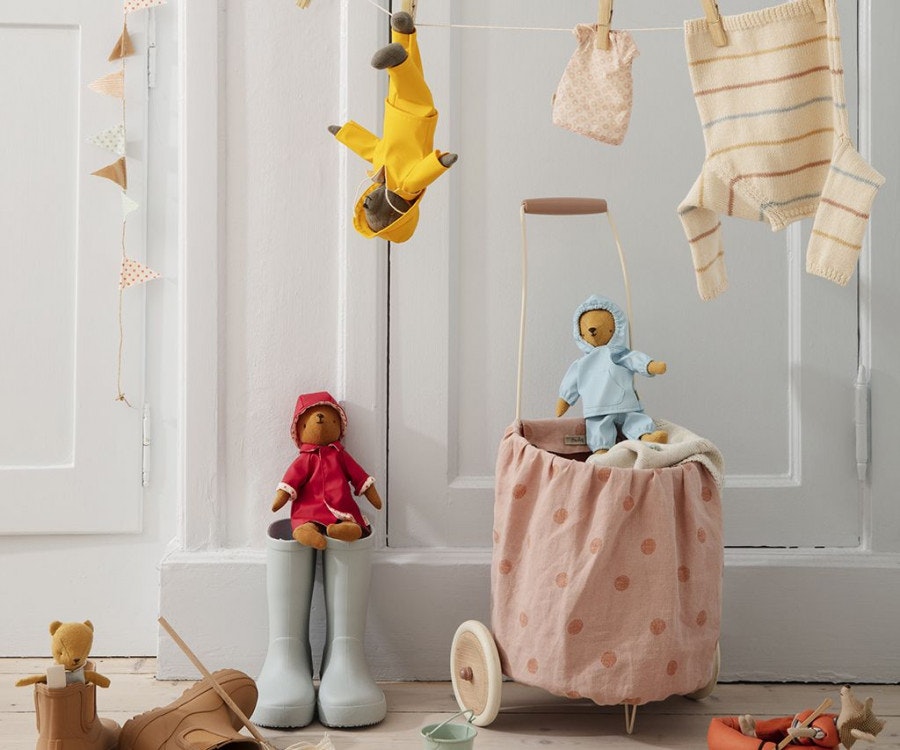 Maileg Regnkläder till Pappa Teddy - Gul med Sydväst