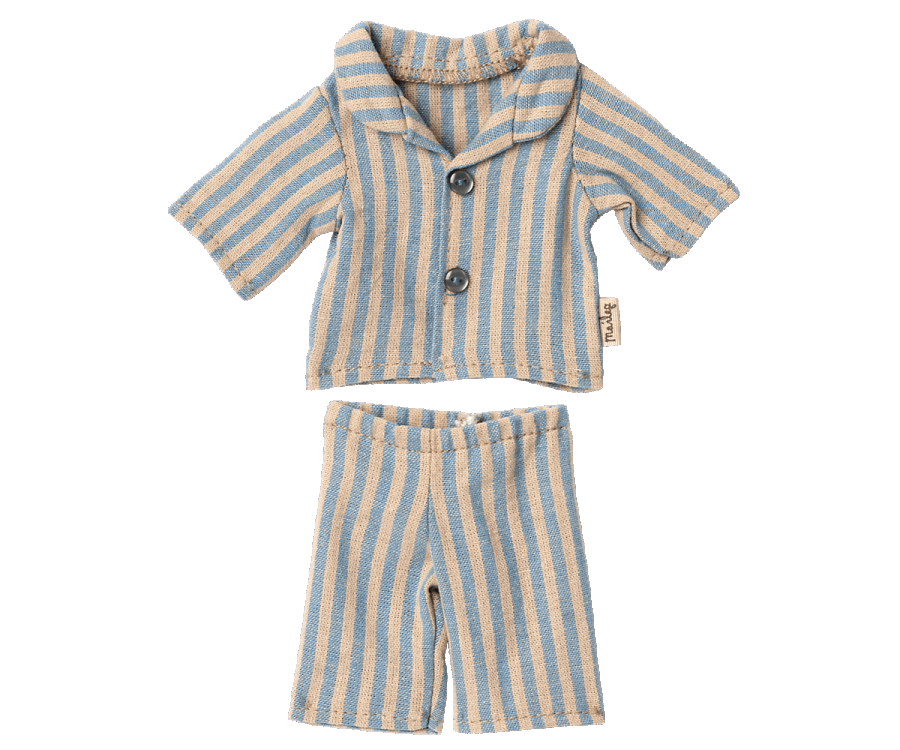 Maileg Pyjamas till Teddy Junior - Randig Blå