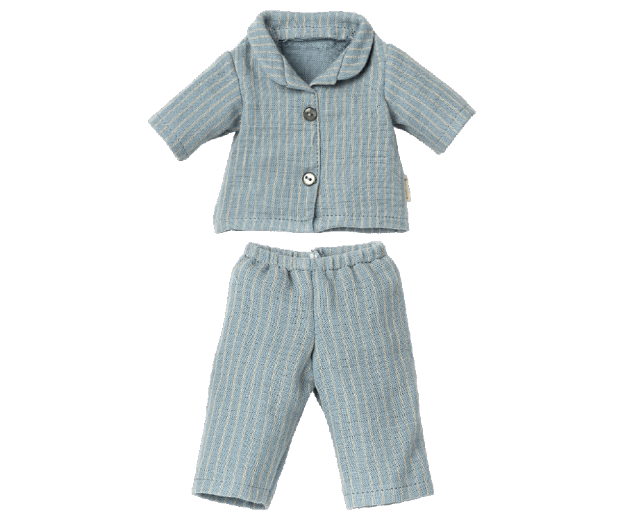 Maileg Pyjamas till Pappa Teddy - Blå Randig
