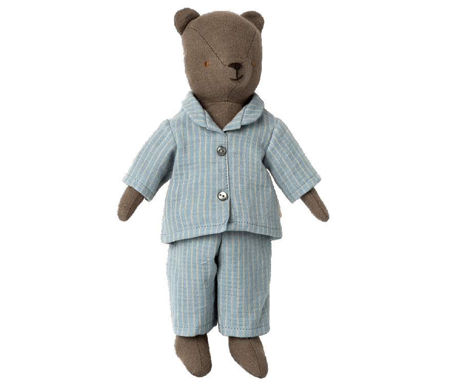 Maileg Pyjamas till Pappa Teddy - Blå Randig