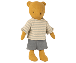 Maileg Kläder till Teddy Junior - Randig Vit Tröja och Blå Byxor