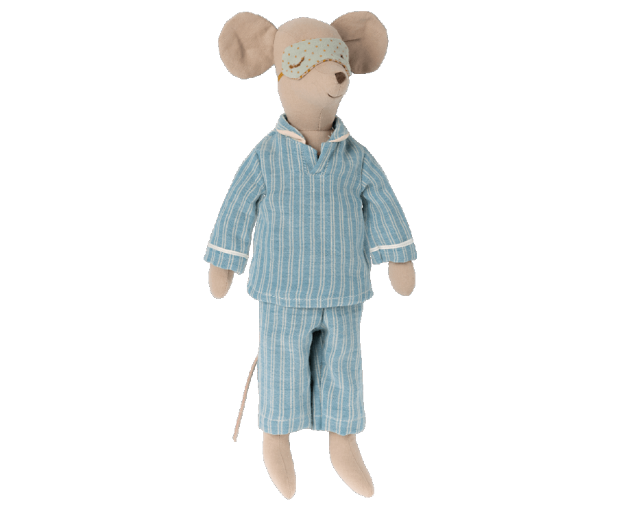 Maileg Medium Mus med Pyjamas och Sovmask 33 cm
