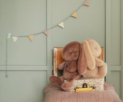 Maileg Kanin i Plysch med Rosett Small Beige - Bunny Plush Cream Peach