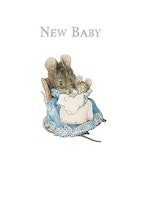 New Baby Mus med Unge - Pelle Kanin Dubbelvikt Kort Stort