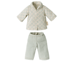 Maileg Kanin Storlek 1 - Rabbit med Mönstrad Blå Pyjamas