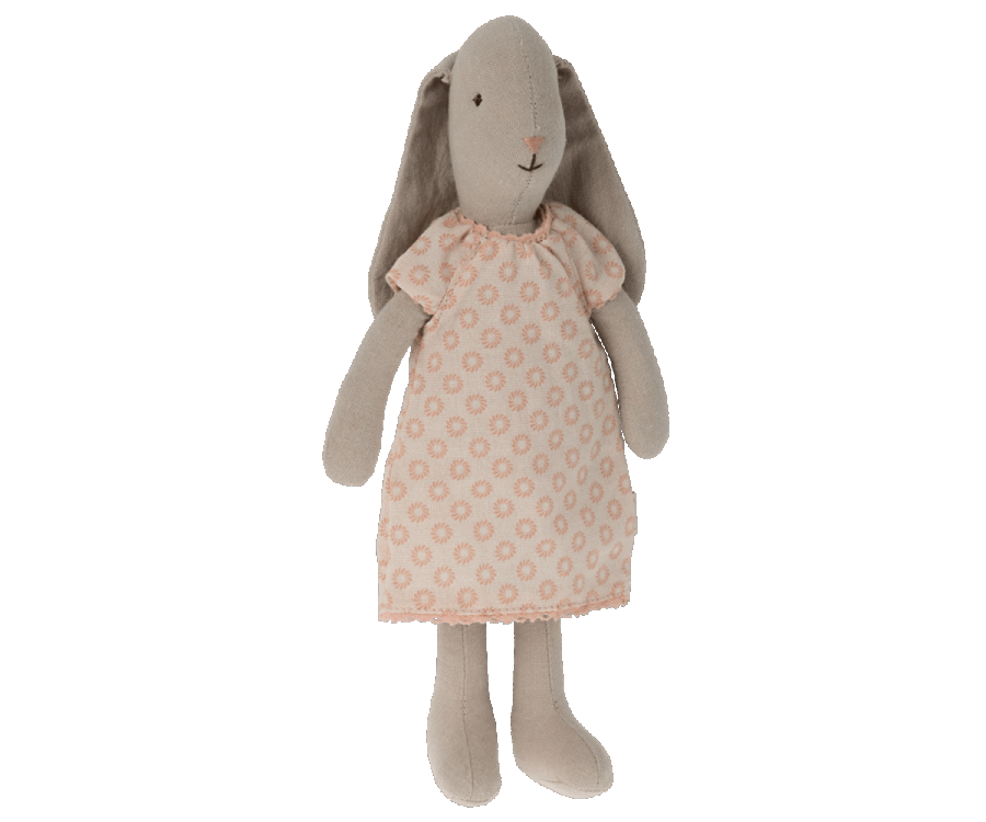 Maileg Kanin storlek 1 - Bunny med Rosa Blommigt Nattlinne