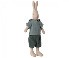 Maileg Kanin Storlek 2 - Rabbit med Blå Skjorta och Blå Byxor Sjömanskostym