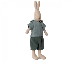 Maileg Kanin Storlek 2 - Rabbit med Blå Skjorta och Blå Byxor Sjömanskostym