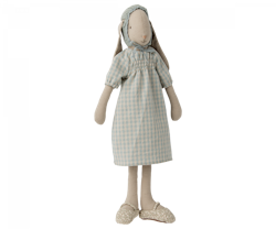 Maileg Kanin Strl 3 - Bunny med Blå Rutig Klänning och Hätta
