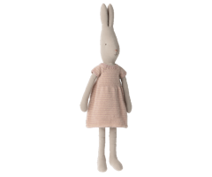 Maileg Kanin Strl 4 - Rabbit med Rosa Randig Stickad Klänning
