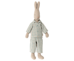 Maileg Kanin Storlek 2 - Rabbit med Blå Rutig Pyjamas