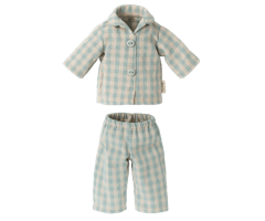 Maileg Kanin Storlek 2 - Rabbit med Blå Rutig Pyjamas