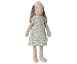 Maileg Kanin Storlek 2 - Bunny med Blå Blommigt Nattlinne