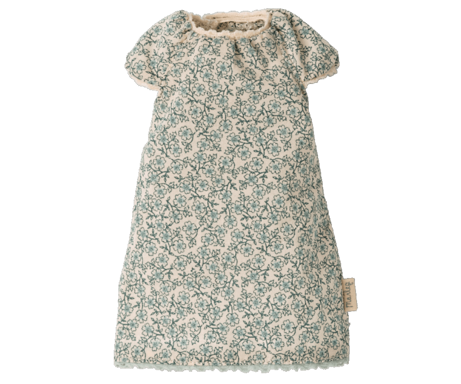 Maileg Kanin Storlek 2 - Bunny med Blå Blommigt Nattlinne