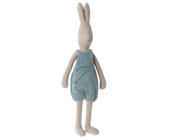 Maileg Kanin Strl 4 - Rabbit med Blå Stickade Hängselbyxor