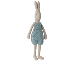 Maileg Kanin Strl 4 - Rabbit med Blå Stickade Hängselbyxor